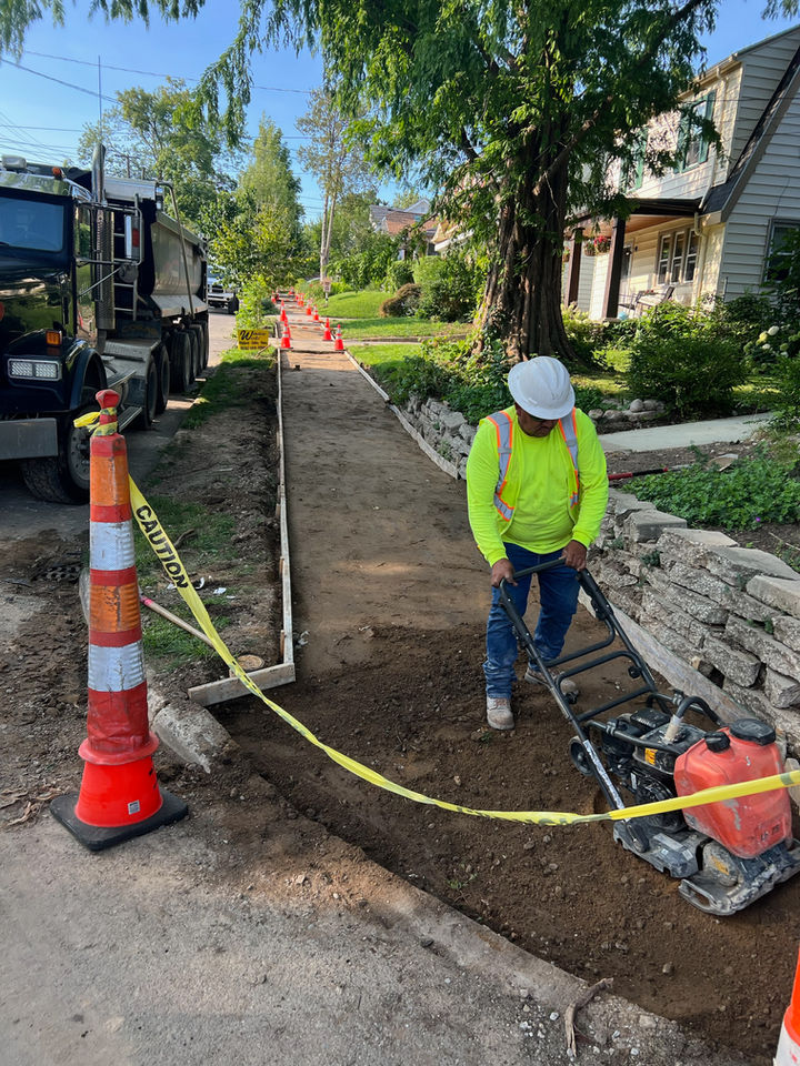 Sidewalk Base Preparation by Prime Construction and Excavation
