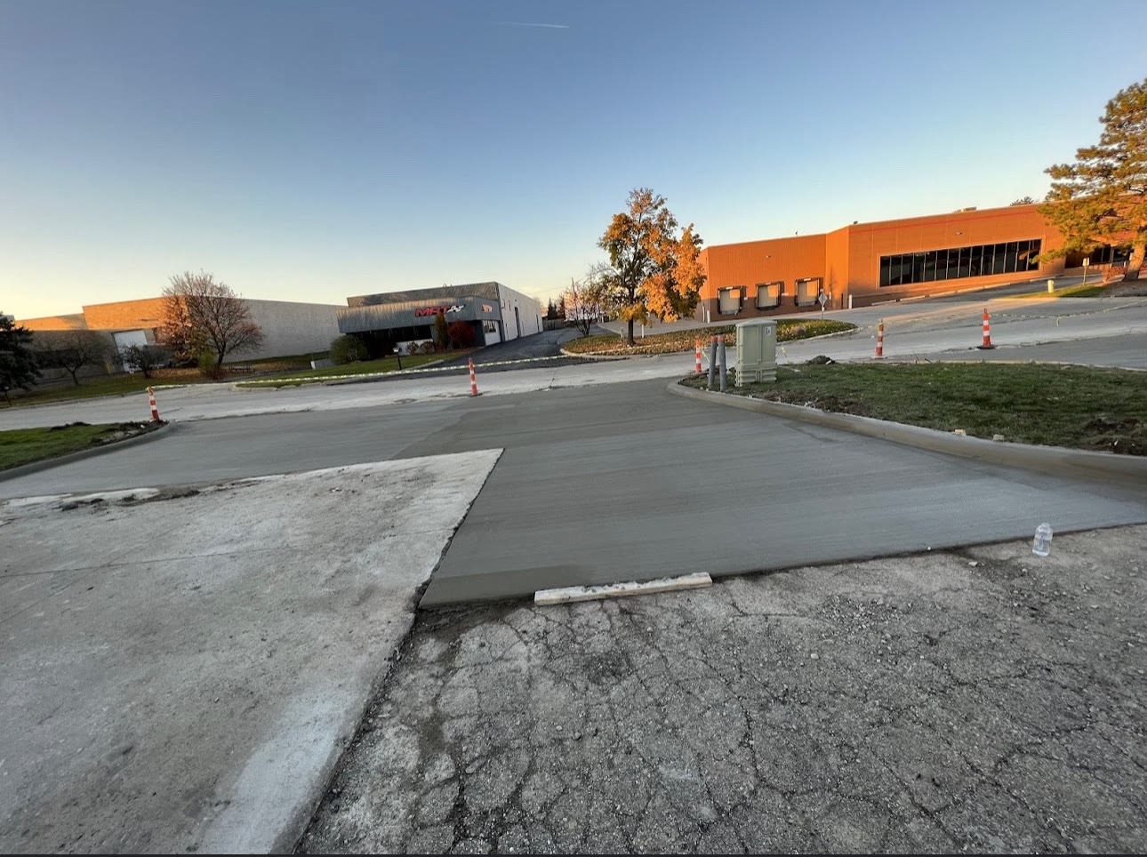 Completed commercial concrete approach